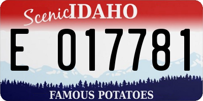 ID license plate E017781