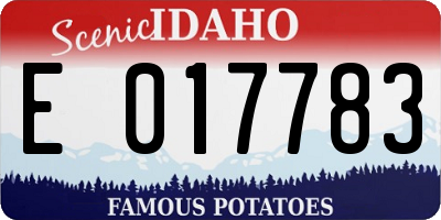 ID license plate E017783
