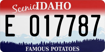 ID license plate E017787