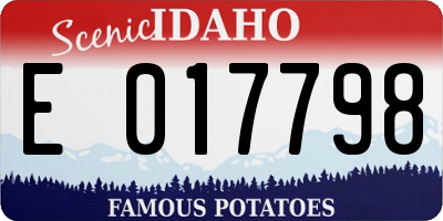 ID license plate E017798