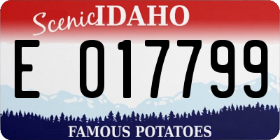 ID license plate E017799