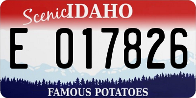 ID license plate E017826