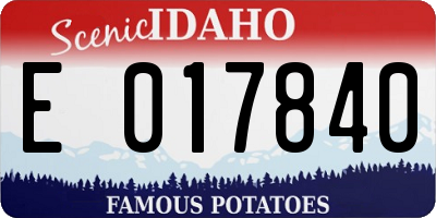 ID license plate E017840