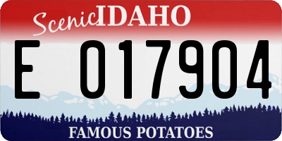 ID license plate E017904