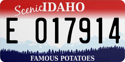 ID license plate E017914