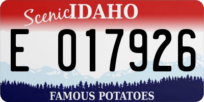 ID license plate E017926