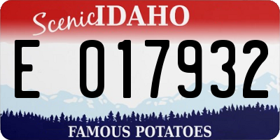 ID license plate E017932