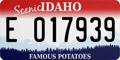ID license plate E017939