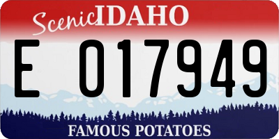 ID license plate E017949