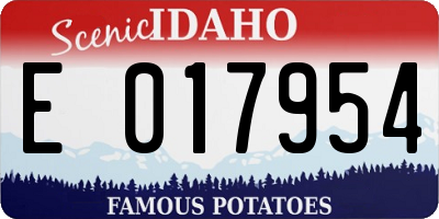 ID license plate E017954