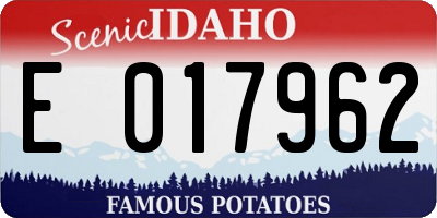 ID license plate E017962