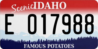 ID license plate E017988