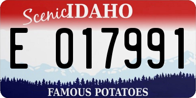 ID license plate E017991