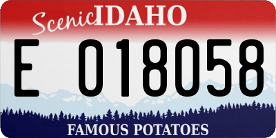 ID license plate E018058