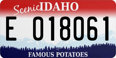 ID license plate E018061