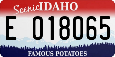 ID license plate E018065