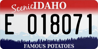 ID license plate E018071