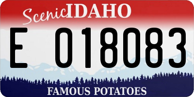 ID license plate E018083