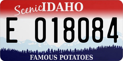 ID license plate E018084