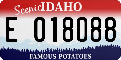 ID license plate E018088