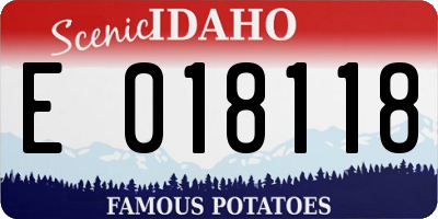 ID license plate E018118