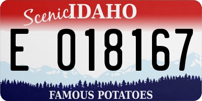 ID license plate E018167