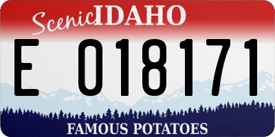 ID license plate E018171