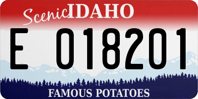 ID license plate E018201