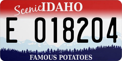 ID license plate E018204