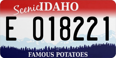 ID license plate E018221