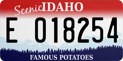 ID license plate E018254