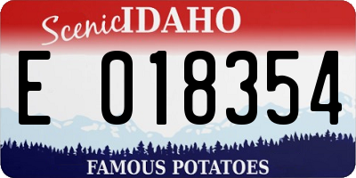 ID license plate E018354