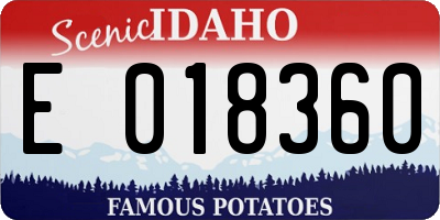 ID license plate E018360