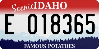 ID license plate E018365