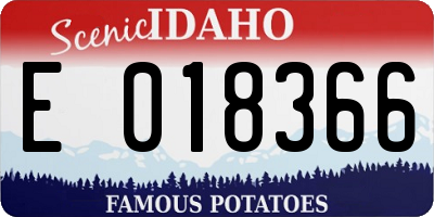 ID license plate E018366