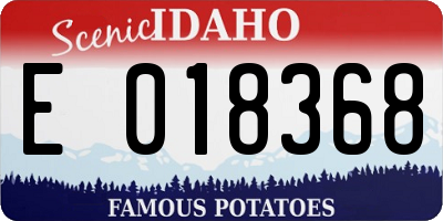ID license plate E018368