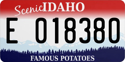 ID license plate E018380