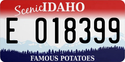 ID license plate E018399