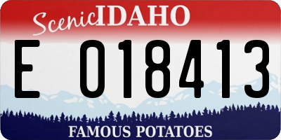 ID license plate E018413