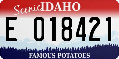 ID license plate E018421