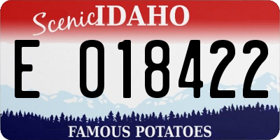 ID license plate E018422