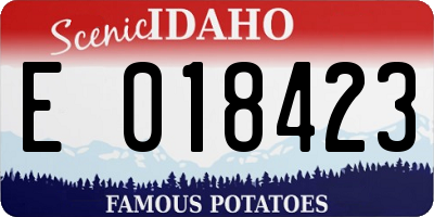 ID license plate E018423