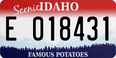 ID license plate E018431
