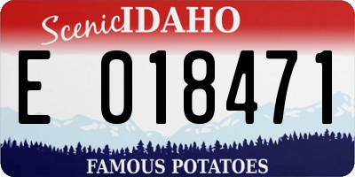 ID license plate E018471