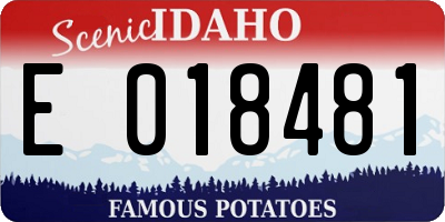 ID license plate E018481