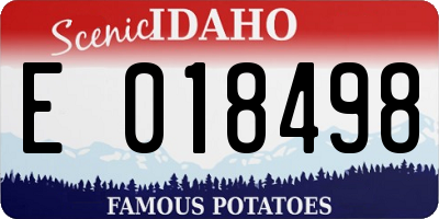 ID license plate E018498