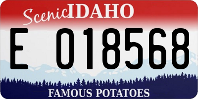 ID license plate E018568