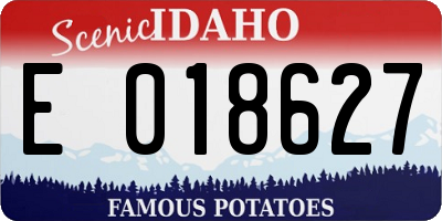ID license plate E018627