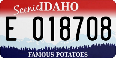 ID license plate E018708