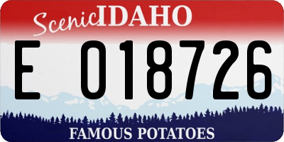 ID license plate E018726